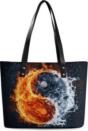 Generic Water Fire Yin-yang Tote Bags for Women Cute Shoulder Purses Handbags