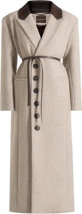 Mani&egrave;re De Voir Cappotto Anissa con motivo a spina di pesce - Toni neutri