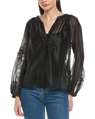 Vince Camuto Half Placket Raglan Blouse
