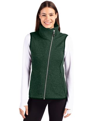 Cutter & Buck Mainsail Sweater-Knit Womens Full Zip Vest