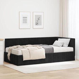 vidaXL Estructura De Cama En Esquina Gris Oscuro 100 X 200 Cm