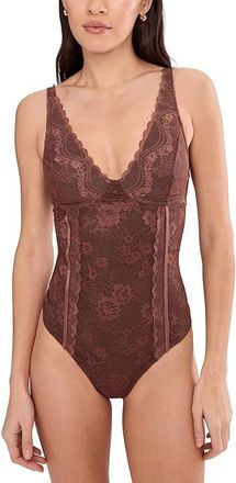 Free People Say You Love Me Bodysuit Womens Clothing Mink : LG (Womens 12-14), Elastane/Nylon