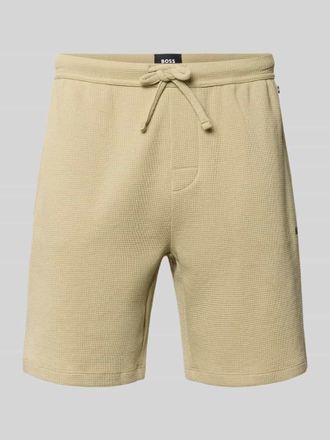 HUGO BOSS Regular Fit Sweatshorts aus Baumwoll-Mix in Schilf, Gr&ouml;&szlig;e XXL