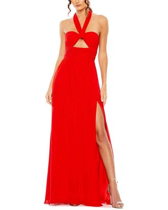 Mac Duggal Ruched Flowy Gown