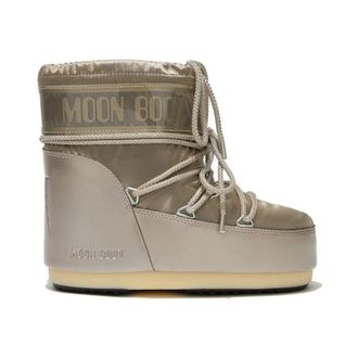 Moon Boot Schoenen, Dames, Grijs, 36 EU, Polyester, Metallic Sneeuwlaarzen met Logo Print