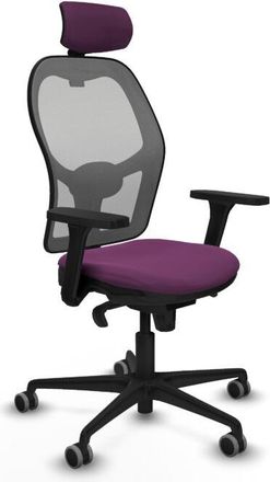 Piqueras y Crespo Piqueras Y Crespo - Jorquera Sincro Malla Gris Similpiel Morado Brazos 3d Base Nailon Cabecero 2d Ruedas 65mm Engomada