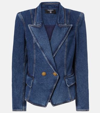 Balmain Blazer di jeans doppiopetto