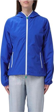 Save The Duck Jassen, Dames, Blauw, M, Hooded Water Resistant Jacket