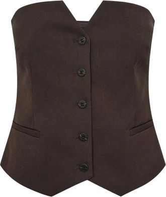 Copenhagen Muse Gilet - Dames - Jassen - Bruin - Maat: XL Viscose
