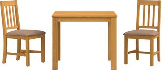 vidaXL Conjunto De Comedor 3 Uds. Gris Madera De Roble S&oacute;lido Vidaxl