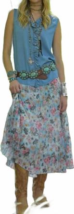 Tasha Polizzi Shila Midi Skirt In Blue