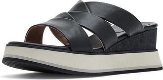 Johnston & Murphy Colleen Triple Band Slide Womens Sandals Black Nappa Leather : 7.5 M, Rubber