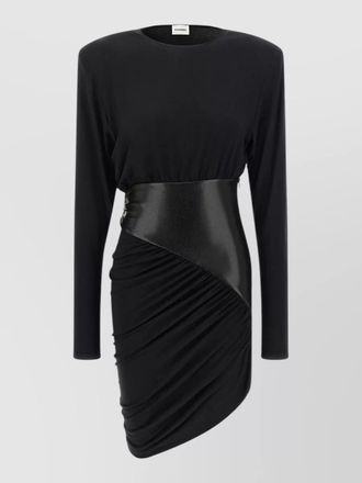Andamane asymmetric draped mini dress