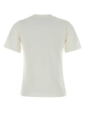 Burberry Womens White Cotton T-Shirt Chalk