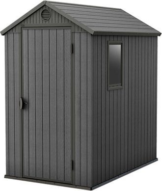 Keter Caseta De Jard&iacute;n Darwin 46 Cobertizo De Almacenamiento Exterior Ordenaci&oacute;n Acero Metal Resina Efecto Madera 126x185x205 Wxdxh Cm - Keter