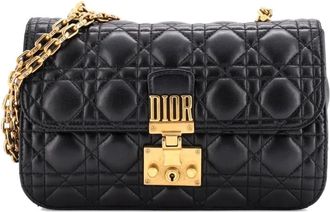 Dior Dioraddict Flap Bag Cannage Quilt Lambskin Medium shoulder bag - Zwart