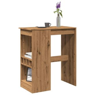 Berkfield Home Bar Table with Racks Artisan Oak 90x47.5x103.5 cm Engineered Wood in Brown