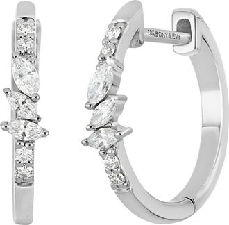 Bony Levy Getty Diamond Hoop Earrings in 18K White Gold at Nordstrom Rack