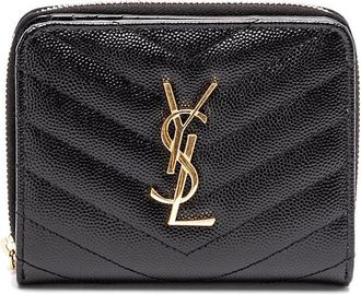 Saint Laurent Cassandre Matelass&eacute; Compact Zip Around Wallet