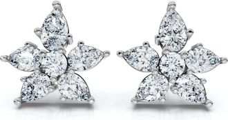Pompeii3 2Ct Pear Shape Cluster Diamond Earrings 14k Gold Lab Grown Womens