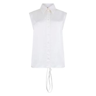 Fabiana Filippi Shirts, female, White, Size: XS Sleeveless Shirt with Zipper