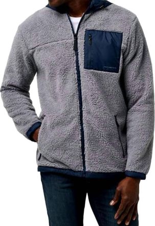 Travis Mathew Venture Sherpa Jacket In Sleet/total Eclipse