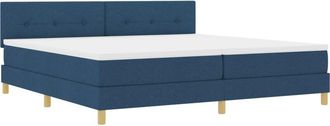 vidaXL Box Spring Bed with Mattress Blue 200 x 200 cm Fabric vidaXL