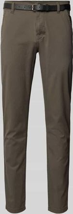 Lindbergh Lindbergh Regular Fit Chino mit Gürtel in Oliv, Größe 30/30