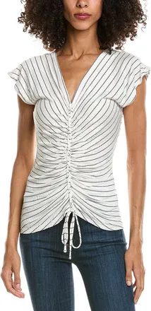 Max Studio Center Cinched Short Sleeve Top