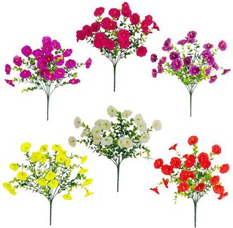 Nearly Natural 14In Uv-Resistant Artificial Morning Glory Bush (Indoor/Outdoor) - Set Of 12