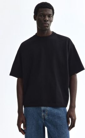 H&M Oversized Cotton T-shirt in Black at Nordstrom, Size Xx-Large