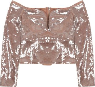 Self Portrait &Auml;rmelloses Top mit Pailletten Self Portrait