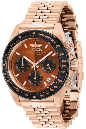 Invicta Speedway 36736 Horloge - Quartz Uurwerk - Roestvrij Staal met bruine Wijzerplaat - 39mm