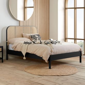 Birlea Rattan Bed Frame Margot Bedstead in Black | Size: King