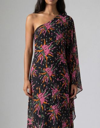 Oceanus Womens Alena One Shoulder Black Party Dress - Size: 10/8