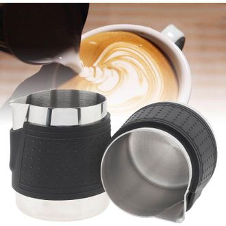 OEM Juego De 2 Jarras De Leche De Acero Inoxidable Con Boquilla Redonda Para Espresso - 350 Ml