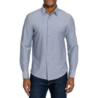 Brooklyn Brigade Solid Mapleton Luxe Cross Dyed Long Sleeve Shirt in Lt Blue at Nordstrom, Size Xx-Large