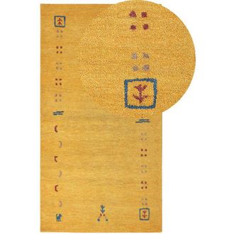 Beliani Tappeto Gabbeh in lana multicolore fatto a mano con motivo geometrico 80 x 150 cm Akalan