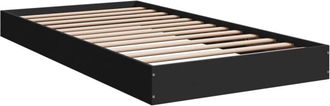 vidaXL Bed Frame without Mattress Black 100x200 cm Engineered Wood vidaXL