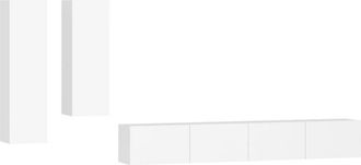 vidaXL Vidaxl - Set De Muebles Para Tv 4 Piezas Madera Contrachapada Blanco