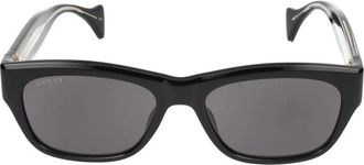 Gucci Zwart Grijs Zonnebril Gg 1706S Stijl - Heren - Zonnebrillen - Zwart - 55 MM - Accessoires