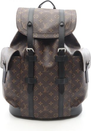 Louis Vuitton Black Brown Monogram Macassar Coated Canvas Leather Backpack (Pre-Owned)