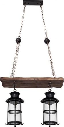 Fabrilamp Lampara Colgante Rustico Cortijo 2xe27 Marron De Fabrilamp