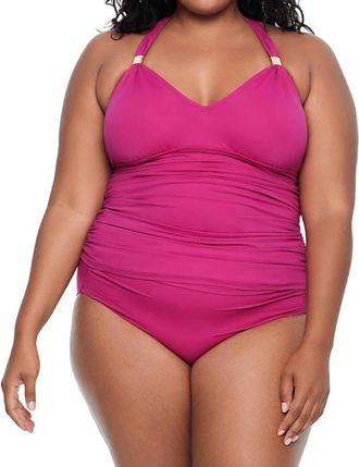 Ralph Lauren Beach Club Tankini Top - Plus In Fuchia/pink