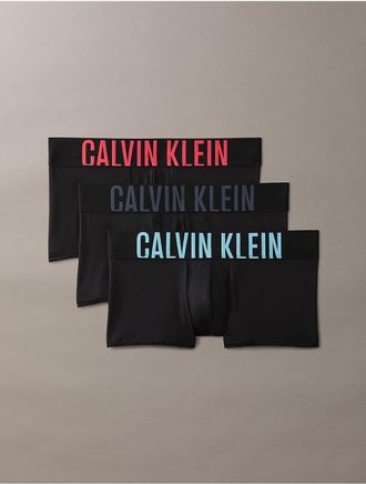 Calvin Klein Mens Intense Power 3-Pack Low Rise Trunk - Black - XL