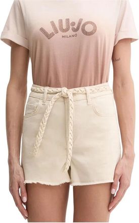 Liu Jo Dames, Korte broeken, Beige, Maat: W28 Katoen