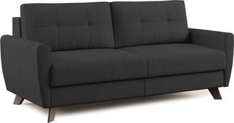 Divani.Store Callisto Sof&aacute; Cama Convertible De Tela Suave E Impermeable 168 Cm (mat. 120x197) Negro