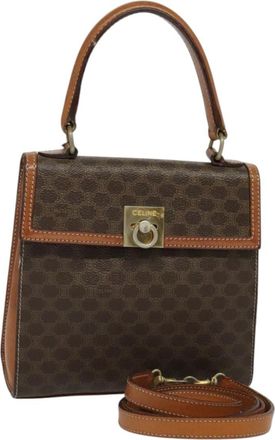 Celine Triomphe Vintage Handbag Macadam Canvas Brown Canvas Bag (Pre-Owned)