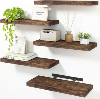 OEM Estantes Flotantes, Estante Colgante Para Pared De 15,7 Pulgadas, Estantes De Pared De Madera R&uacute;stica Para Ba&ntilde;o, Sala De Estar, Dormitorio, Cocina, De