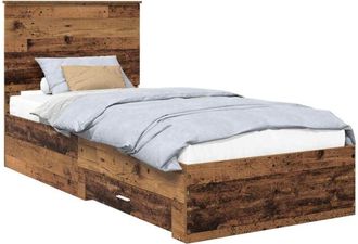 vidaXL Bed Frame with Headboard Old Wood 90 x 190 cm Engineered Wood vidaXL